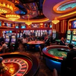 Experience the thrill of betting at https://88okwin.com/ with vibrant casino tables and players at high-stakes poker.