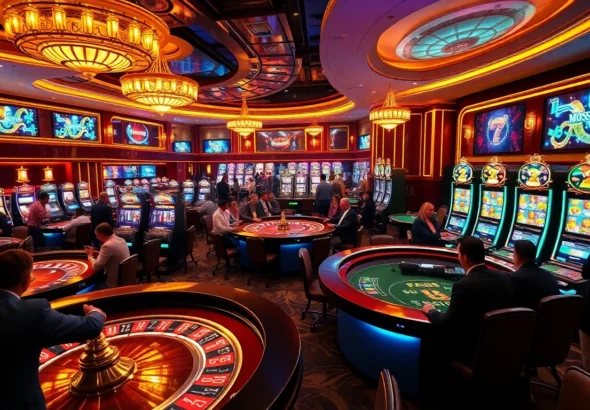 Experience the thrill of betting at https://88okwin.com/ with vibrant casino tables and players at high-stakes poker.
